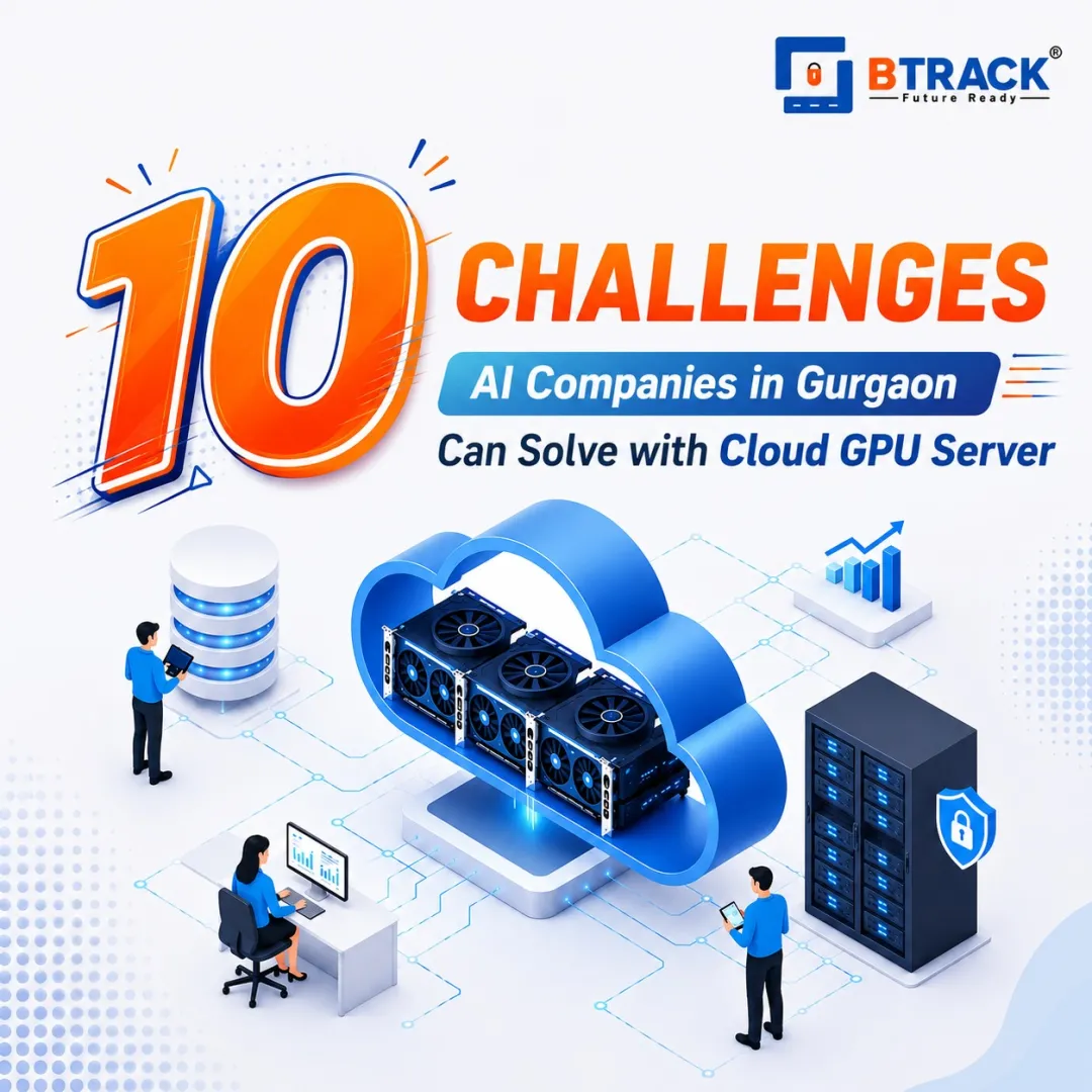 Modern Cloud GPU Servers designed for AI companies in Gurgaon, providing scalable GPU infrastructure for machine learning, deep learning, generative AI, computer vision, and high-performance computing applications.